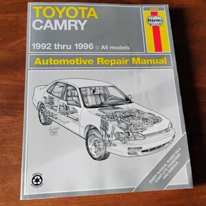 Toyota Camry Automotive Repair Manual 1992 1993 1994 1995 1996 Haynes All Models